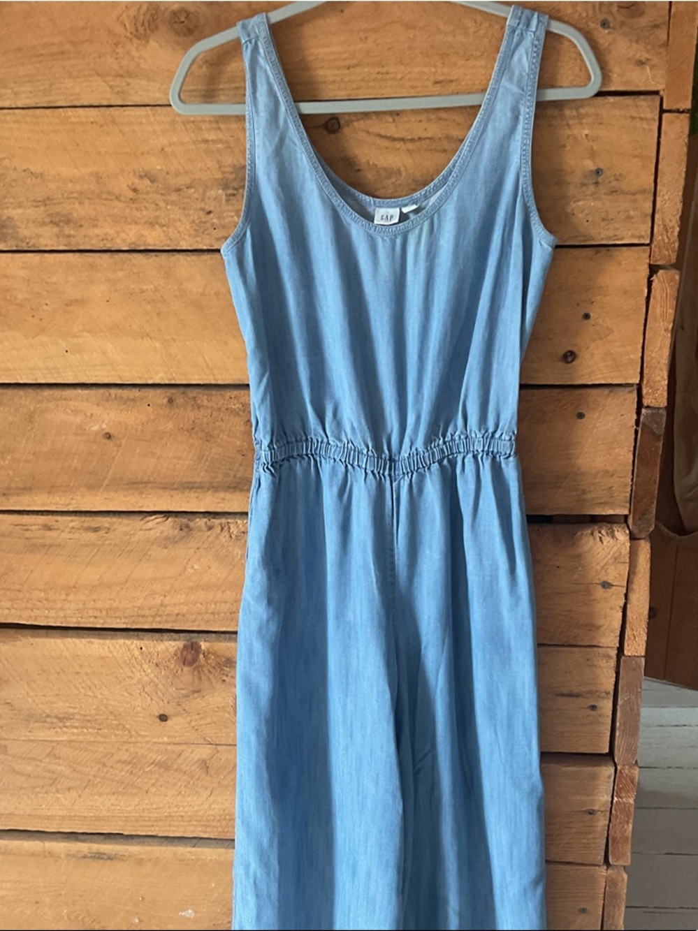 GAP Light Blue Chambray Sleeveless Maxi Dress